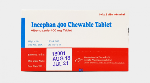 Đình chỉ lưu hành thuốc viên nén nhai Incepan 400 Chewable Tabelet (Albendazole)