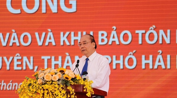 Thủ tướng Chính phủ dự lễ khởi công DA xây dựng tuyến đường vào khu bảo tồn bãi cọc Cao Quỳ, Liên Khê, Thủy Nguyên
