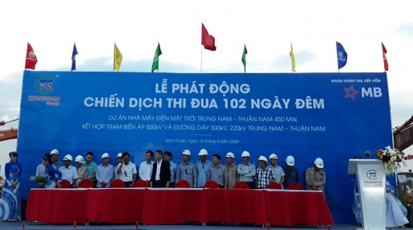 Trungnam Group tổ chức “Lễ phát động chiến dịch thi đua 102 ngày đêm”dự án Nhà máy điện mặt trời Trung Nam – Thuận Nam