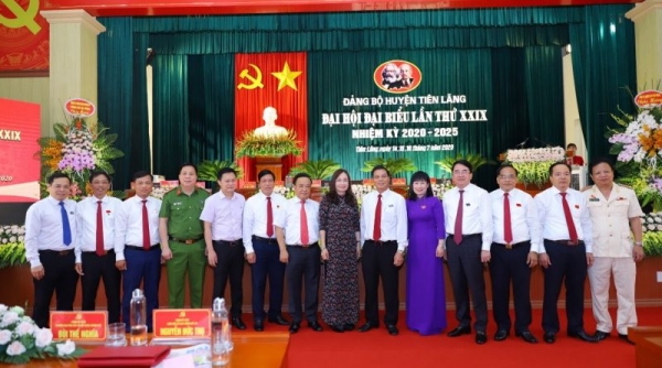 Hải Phòng: Đảng bộ huyện Tiên Lãng đại hội đại biểu lần thứ XXIX nhiệm kỳ 2020-2025