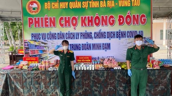 Bà Rịa- Vũng Tàu: Trung đoàn Minh Đạm mở 'phiên chợ 0 đồng' trong khu cách ly