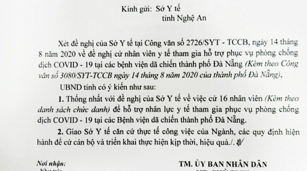 Nghệ An: Cử 16 nhân viên y tế “tiếp viện” cho Đà Đẵng chống Covid-19