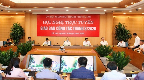 Hà Nội tổ chức hội nghị trực tuyến giao ban công tác tháng 8 và 8 tháng đầu năm 2020