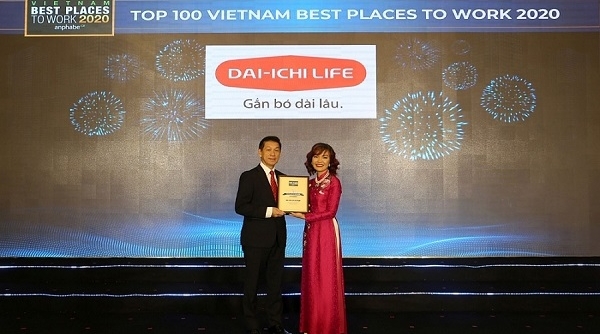 Dai-ichi Life Việt Nam đạt danh hiệu Top 2 “Nơi làm việc tốt nhất ngành bảo hiểm năm 2020”