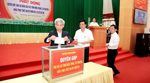 Vĩnh Phúc: Huyện Tam Dương quyên góp ủng hộ đồng bào miền Trung, Tây Nguyên