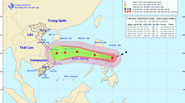 Siêu bão Goni di chuyển nhanh, suy yếu khi vào Biển Đông