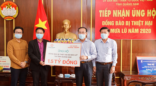 Tập đoàn Hưng Thịnh ủng hộ 3 tỷ đồng cho đồng bào thiệt hại do bão số 9 tại Quảng Nam, Quảng Ngãi