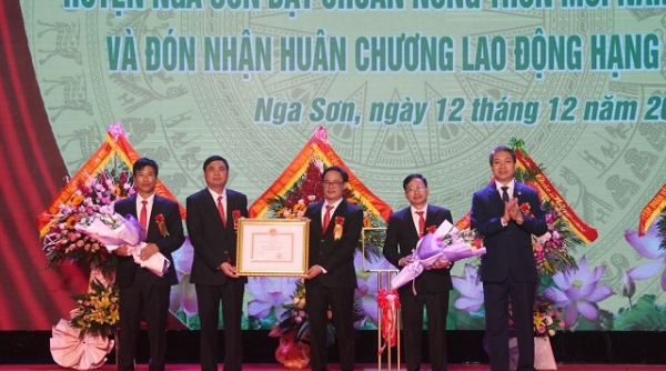 Huyện Nga Sơn (Thanh Hóa): Công bố đạt chuẩn Nông thôn mới và đón nhận Huân chương Lao động hạng ba