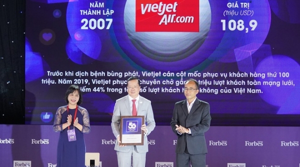 Vietjet, Viettel, Vinamilk...vào top 50 Thương hiệu dẫn đầu 2020 do Forbes bình chọn