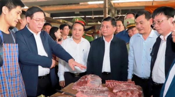 Nghệ An: Phó Thủ tướng Vương Đình Huệ thị sát thị trường hàng hóa dịp Tết