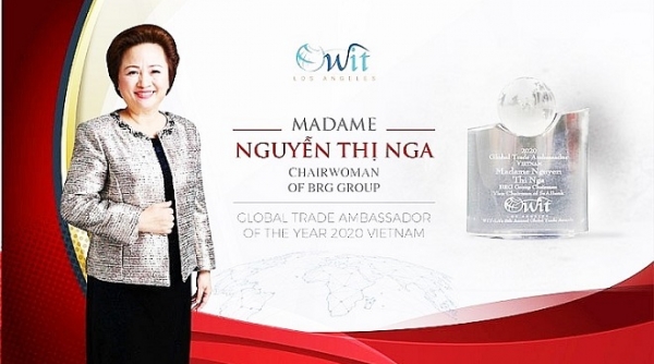 Chủ tịch Tập đoàn BRG - Madame Nguyễn Thị Nga được tôn vinh Đại sứ Thương mại toàn cầu 2020