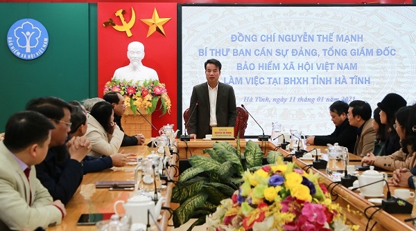 Tổng Giám đốc BHXH Việt Nam Nguyễn Thế Mạnh làm việc với BHXH tỉnh Hà Tĩnh