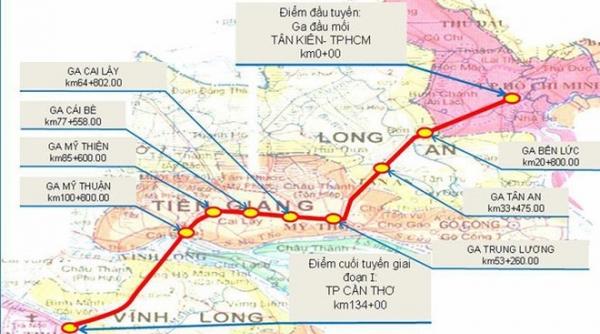 Đầu tư 10 tỉ USD xây dựng tuyến đường sắt TP.Hồ Chí Minh - Cần Thơ