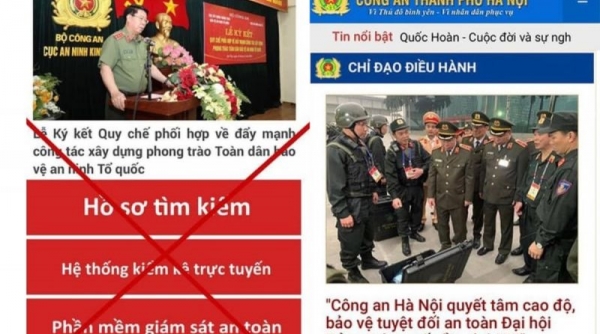 Phát hiện trang điện tử giả mạo Cổng Thông tin của Công an thành phố Hà Nội