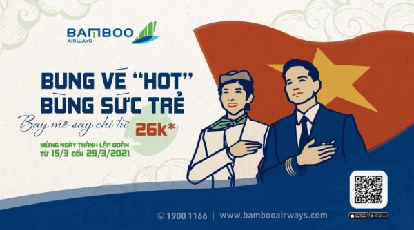 Thêm ưu đãi vé bay “khủng” mừng tháng Thanh niên từ Bamboo Airways