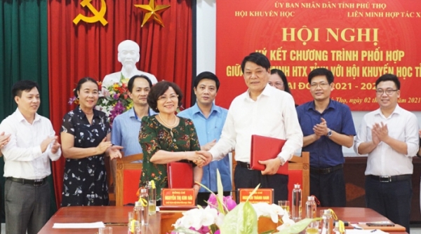 Phú Thọ: Ký kết chương trình phối hợp giữa Liên Minh Hợp tác xã tỉnh với Hội Khuyến học tỉnh