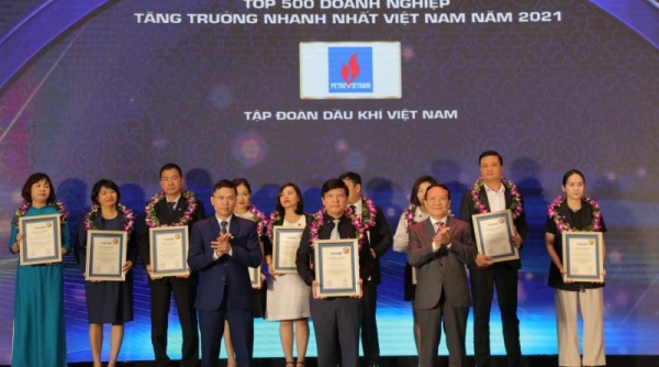 Petrovietnam tiếp tục giữ vững vị trí Top 500 doanh nghiệp tăng trưởng nhanh nhất Việt Nam