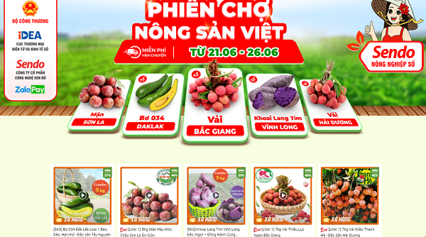 “Siêu thị nông sản Việt trực tuyến” cho người tiêu dùng trên Sàn thương mại điện tử Sendo