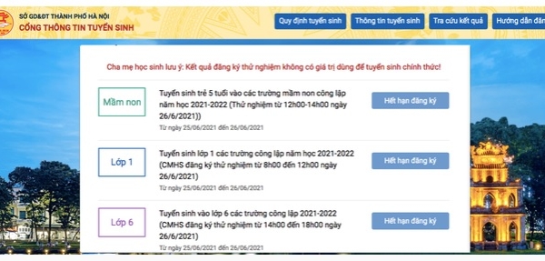 240.000 hồ sơ đăng ký thử tuyển sinh trực tuyến đầu cấp thành công tại Hà Nội