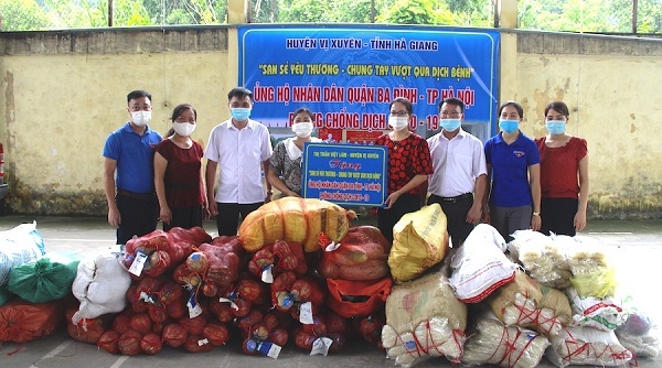 Vị Xuyên (Hà Giang) hỗ trợ trên 20 tấn lương thực, thực phẩm cho quận Ba Đình, Hà Nội