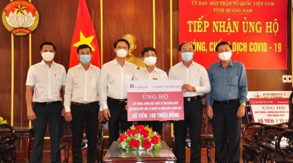 Agribank Quảng Nam: Ủng hộ 1,1 tỷ đồng phòng chống dịch bệnh Covid-19