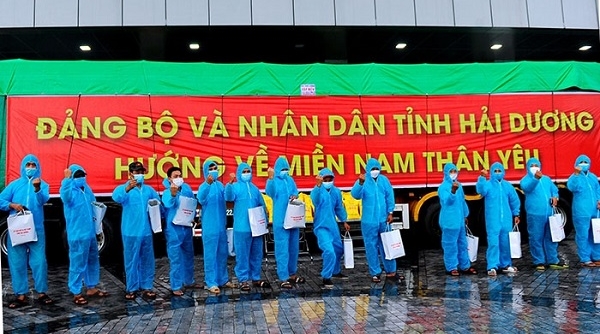 Hải Dương tổ chức Lễ xuất quân - vận chuyển 160 tấn gạo ủng hộ các tỉnh, thành phố phía nam chống dịch