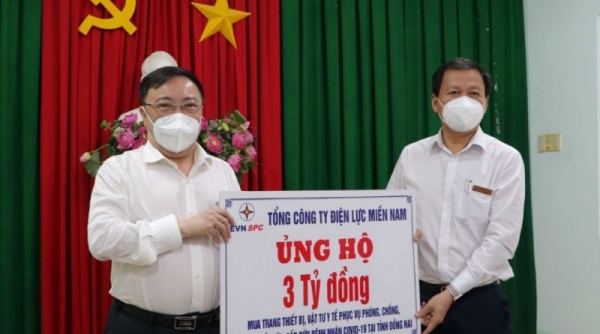 Tổng công ty Điện lực miền Nam hỗ trợ tỉnh Đồng Nai 03 tỉ đồng phòng chống dịch COVID-19
