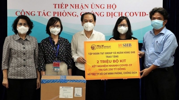 T&T Group và Ngân hàng SHB trao tặng TP. Hồ Chí Minh hai triệu bộ kit xét nghiệm nhanh COVID-19 trị giá 250 tỷ đồng