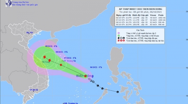 Cảnh báo xuất hiện áp thấp nhiệt đới trên Biển Đông