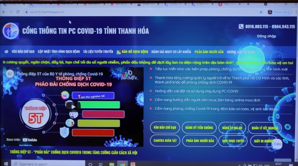 Khai trương Cổng thông tin phòng chống Covid-19 tỉnh Thanh Hóa
