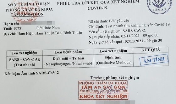 Bình Thuận: Bắt 4 đối tượng làm giả, mua bán giấy xét nghiệm Covid-19