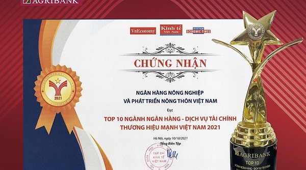 Agribank - Top 10 Thương hiệu mạnh Việt Nam lĩnh vực tài chính, ngân hàng 2021