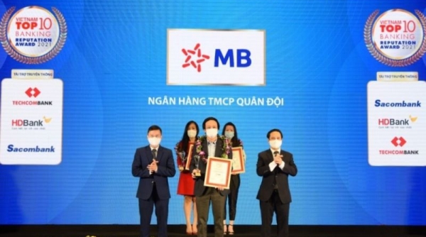 MB được vinh danh trong Top 4 ngân hàng uy tín năm 2021