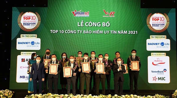 Bảo hiểm Agribank lọt Top 10 công ty bảo hiểm uy tín tại Việt Nam 2021