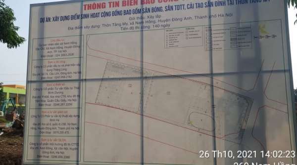 Hà Nội: Những dự án đấu thầu và thi công tại xã Nam Hồng