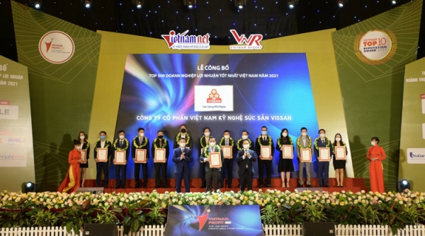 VISSAN lọt Top 10 Công ty uy tín ngành Thực phẩm - Đồ uống và Top 500 Doanh nghiệp lợi nhuận tốt nhất Việt Nam năm 2021