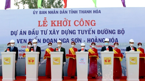 Khởi công dự án đầu tư xây dựng tuyến đường bộ ven biển tại Thanh Hóa