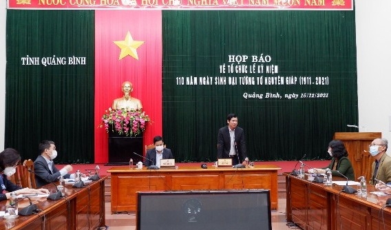 Quảng Bình họp báo tổ chức Lễ kỷ niệm 110 năm Ngày sinh Đại tướng Võ Nguyên Giáp