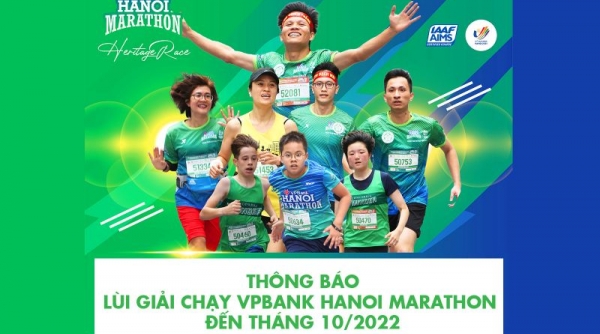 Lùi giải chạy VPBank Hanoi Marathon – Hành trình Di sản 2021 sang tháng 10/2022