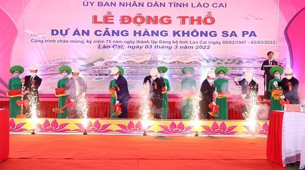Động thổ dự án Cảng hàng không Sa Pa chào mừng 75 năm Ngày thành lập Đảng bộ tỉnh Lào Cai