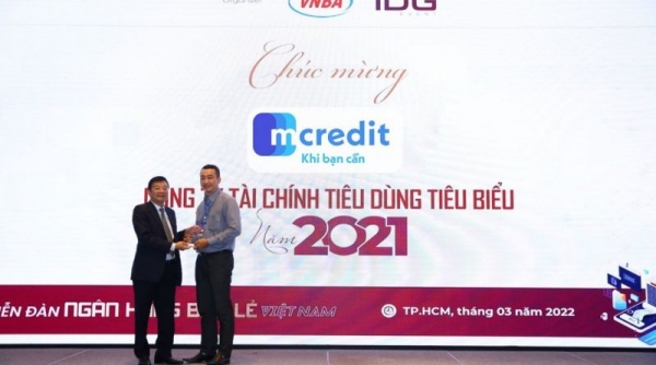 Mcredit nhận giải thưởng Công ty Tài chính tiêu dùng tiêu biểu năm 2021