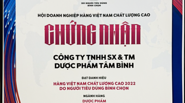 Dược phẩm Tâm Bình lần thứ tư được bình chọn Hàng Việt Nam chất lượng cao