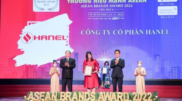 Hanel được vinh danh với 2 giải thưởng tại Lễ công bố Thương hiệu mạnh ASEAN 2022