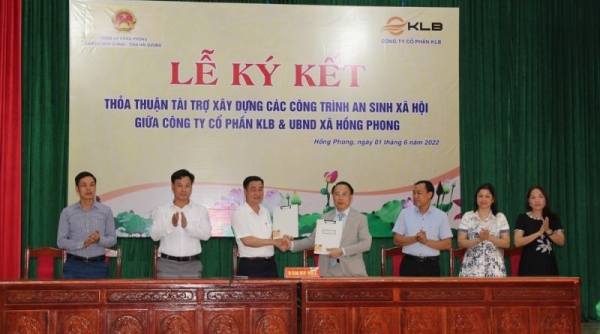 Công ty KLB tài trợ 10 tỷ đồng xây dựng các công trình an sinh xã hội tại Hải Dương