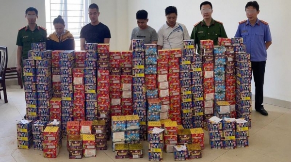 Nghệ An bắt giữ 04 đối tượng buôn bán trái phép gần 05 tạ pháo nổ