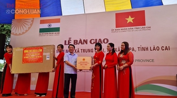 Lào Cai: Bàn giao công trình Trường Mầm non Chu Lìn 1 do Ấn Độ tài trợ