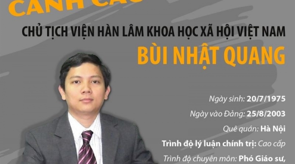 Bộ Chính trị kỷ luật cảnh cáo Chủ tịch Viện Hàn lâm Khoa học xã hội Việt Nam Bùi Nhật Quang