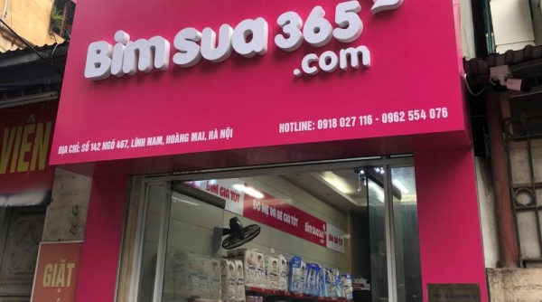 Bỉm Sữa 365 bày bán một số hàng hóa, sản phẩm không tem nhãn phụ Tiếng Việt