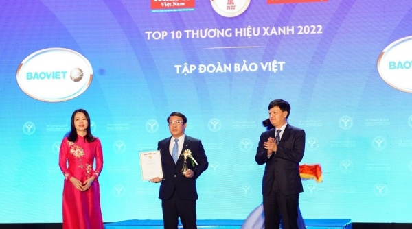 Tập đoàn Bảo Việt (BVH) dẫn đầu trong Top 10 Thương hiệu Xanh năm 2022
