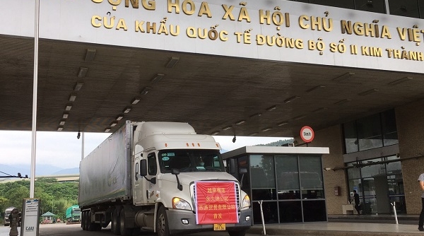 Xuất khẩu chính ngạch sầu riêng tươi qua cửa khẩu quốc tế đường bộ số II Kim Thành